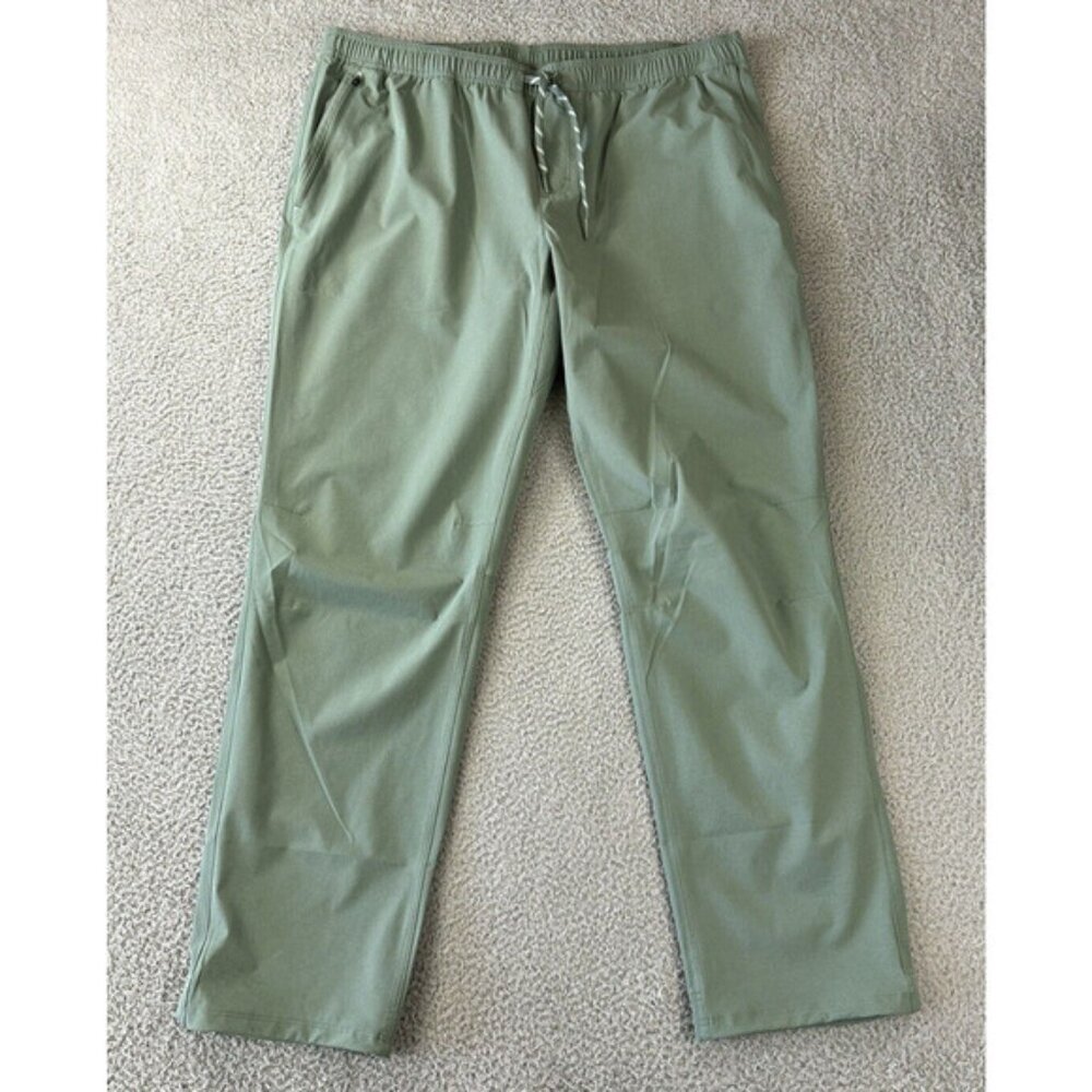 LL Bean Multisport Pants Mens 2XL XXL 34" Inseam Green Drawstring Sun Protection